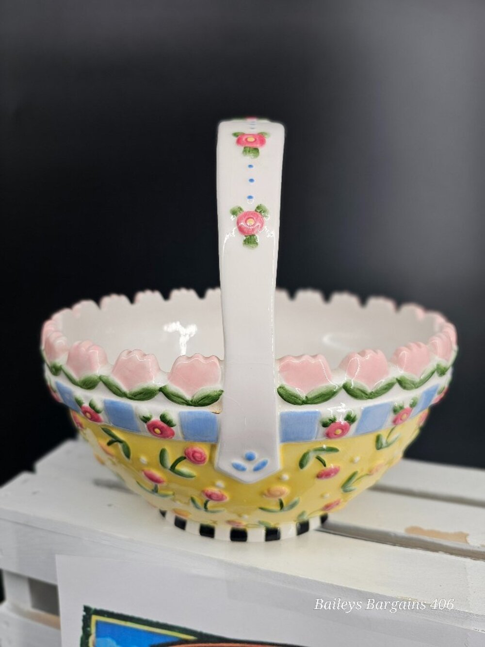 Mary Englebrieght Collector's Spring Ceramic Basket